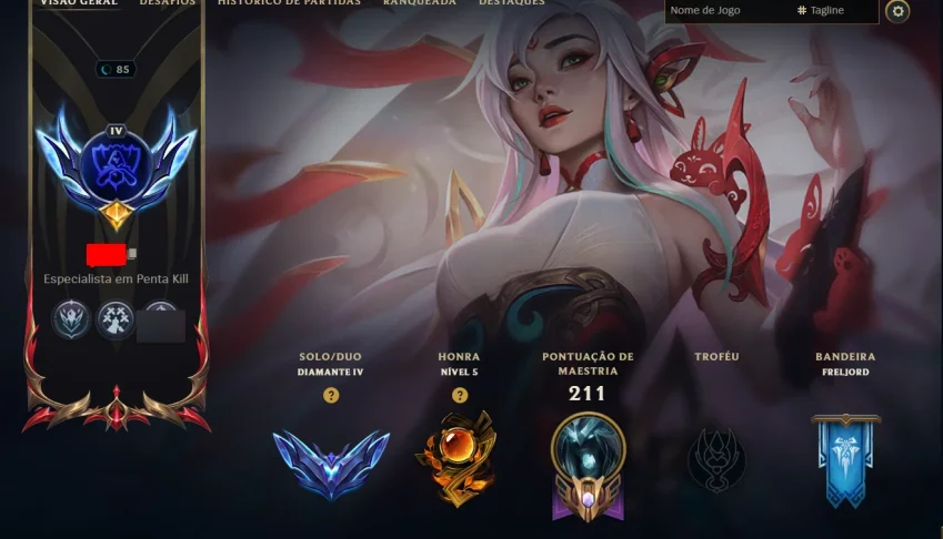 Lol Br | Diamante Iv | 97 Skins | 2 Míticas | 4 Lendárias |