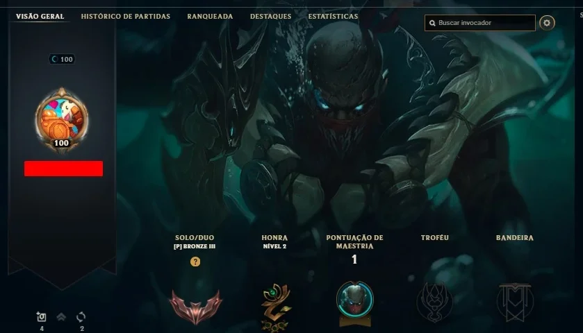 Conta de LoL Level 100