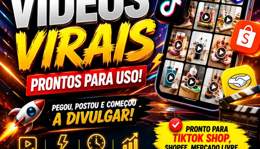 🚨 +2.000 Vídeos Virais Prontos Para Tiktok Shop 🚨