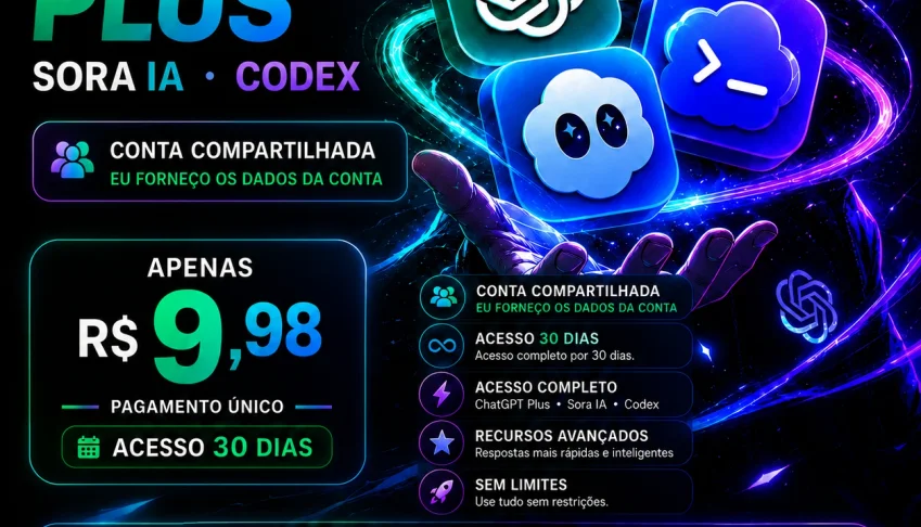 🔥 ChatGPT Plus + Sora IA + Codex Conta Compartilhada