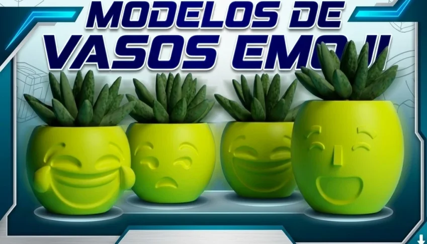 STL Para Impressão 3D - Vasos Emoji