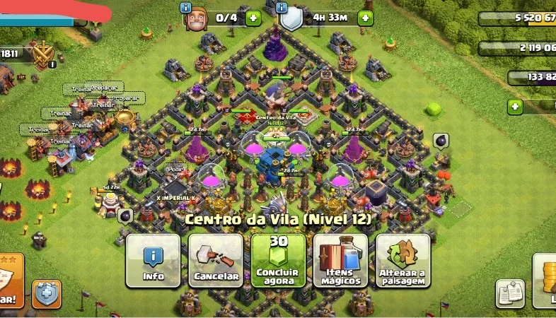 Vendo conta Clash of clans cv 12, 4 estrelas barato
