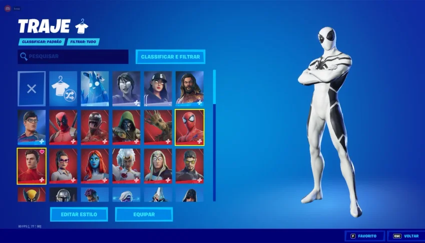 CONTA FORTNITE CAP 1 SEASON 8 COM SALVE O MUNDO