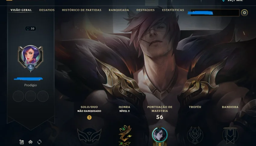 Conta lvl 30 upada a mão sem risco de ban