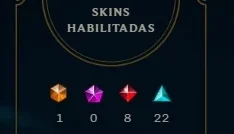 Vendo conta league of legends skin caras