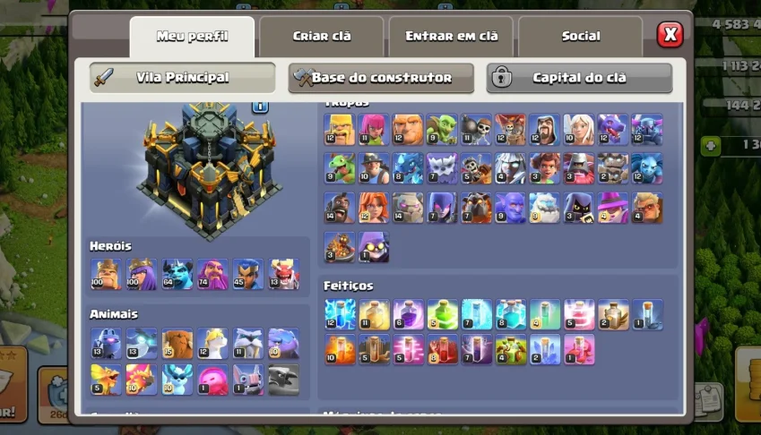 💎 Conta Clash Of Clans Cv 17 Max / Nível 236 PASSE ATIVO 💎
