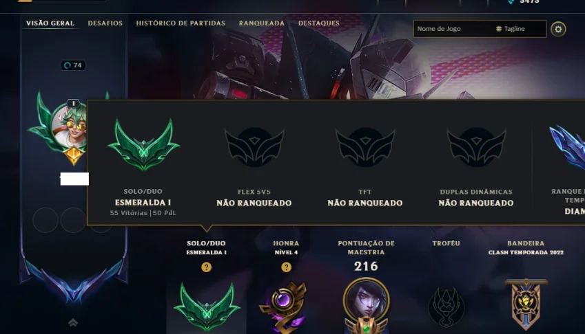 Esmeralda 1 com 90 Champs e 29 Skins ( ADC / MID )