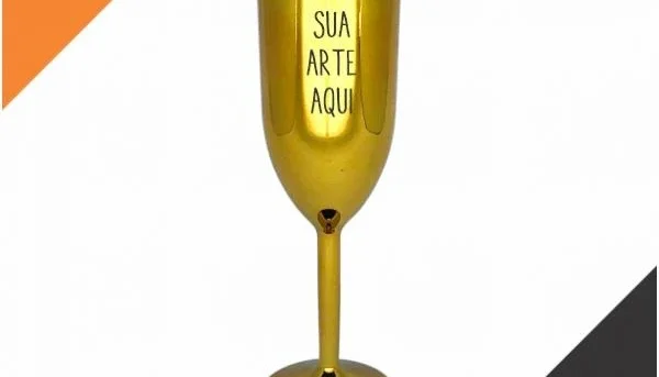 Taça Champanhe Metalizada Dourada