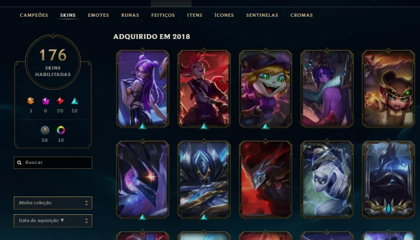 Conta lol Diamante 5 + 176 skins