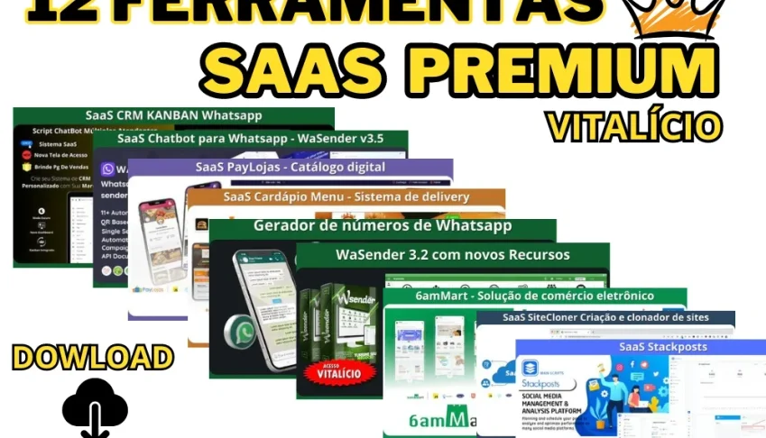 12 Ferramentas Saas Premium - PRO 2024/2025