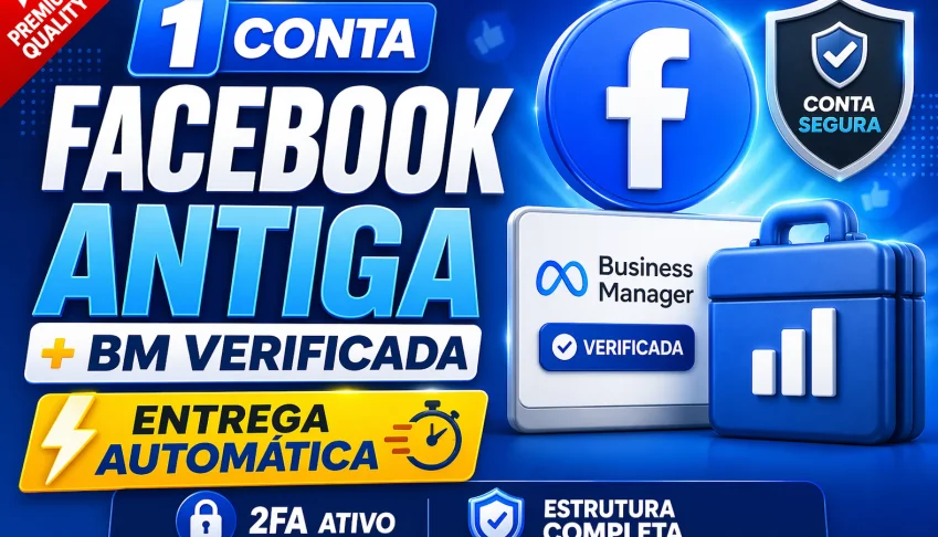1 Conta Facebook Antiga + BM Verificada | 2FA Ativo