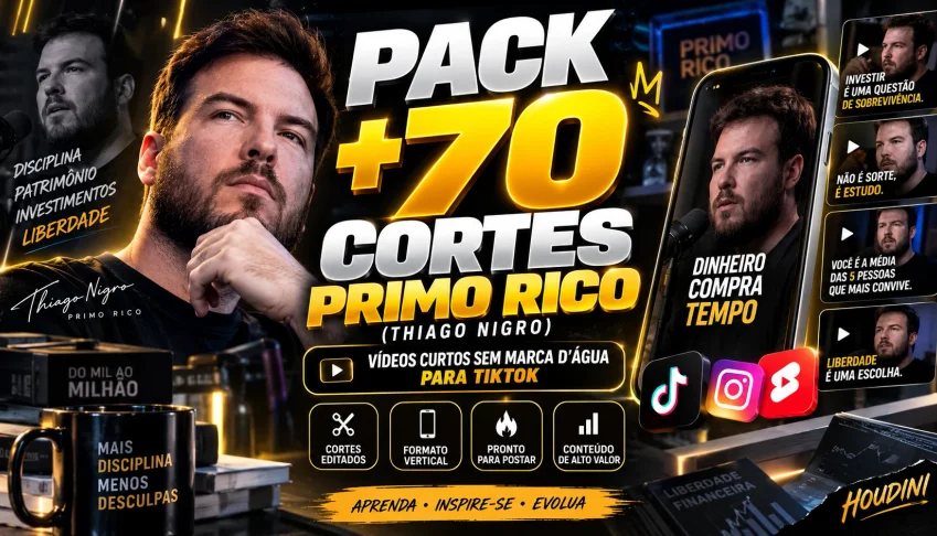 Pack +70 Cortes Primo Rico (Thiago Nigro) - Shorts Sem Marca