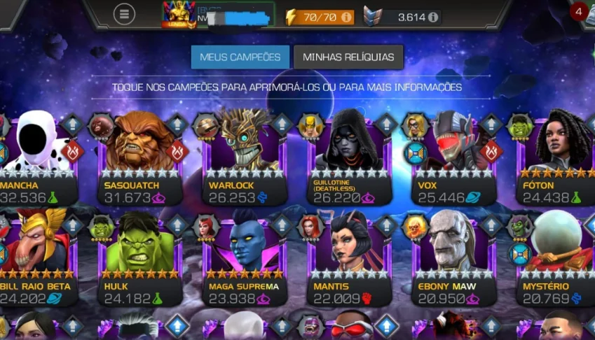 Conta Marvel Torneio de Campeões