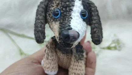 Mini Pet Salsicha - Amigurumi De Crochê