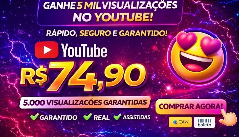 (Mais Barato) 5.000 Visualizações Youtube Por Apenas R$74,90