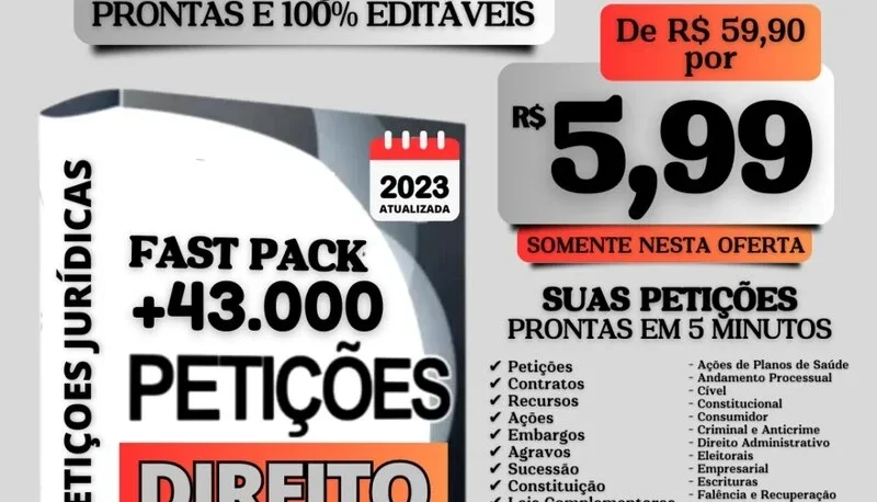 Petições Jurídicas +43.000 Modelos - Vitalicia