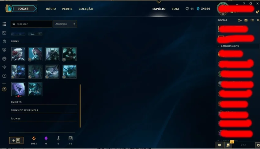 Conta League Of Legends 118 champs - 100 skins - 34.950 EA