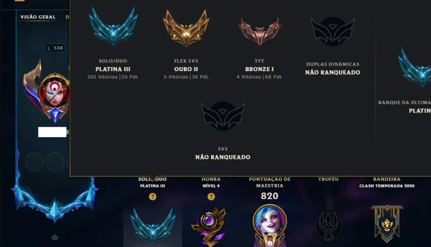 Platina 3 com TODOS os Champs e 243 Skins ( MAIN ADC )
