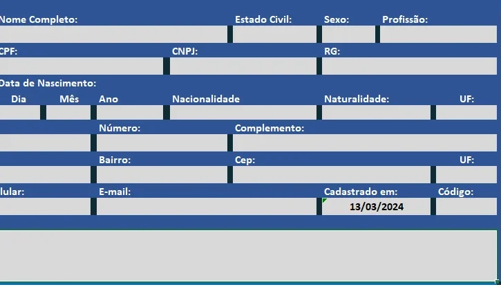 Planilha Cadastro de Pessoas com busca - 2026
