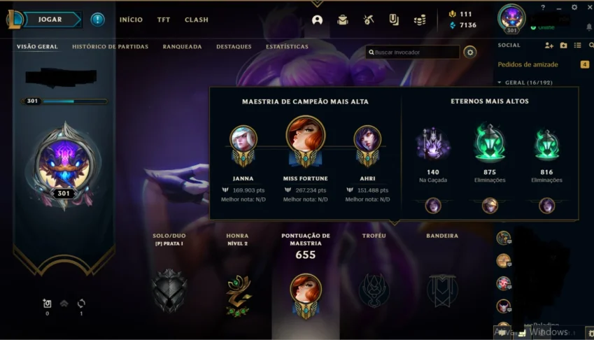 Conta ouro lol 230+ skins