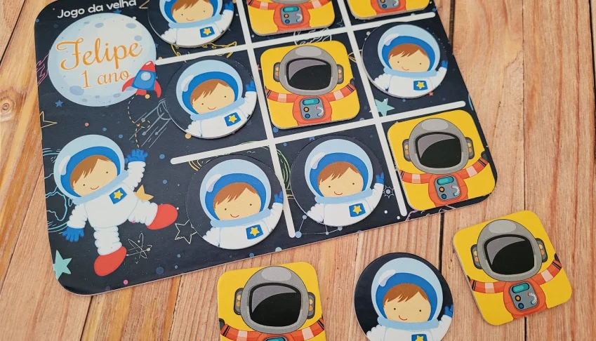 Jogo da Velha Astronauta Cartonado 19 x 14 cm