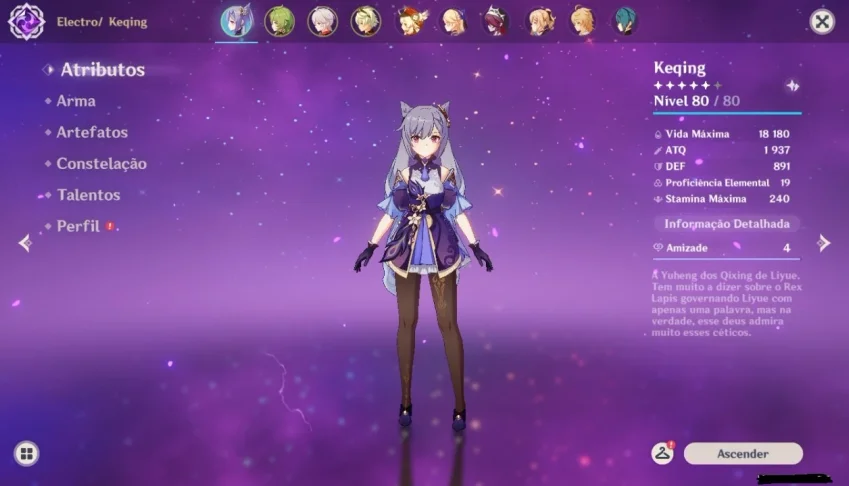 Conta Genshin Impact AR50/5 personagens 5 star/Benção da lua