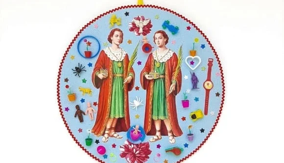 Quadro de Madeira Cosme e Damião