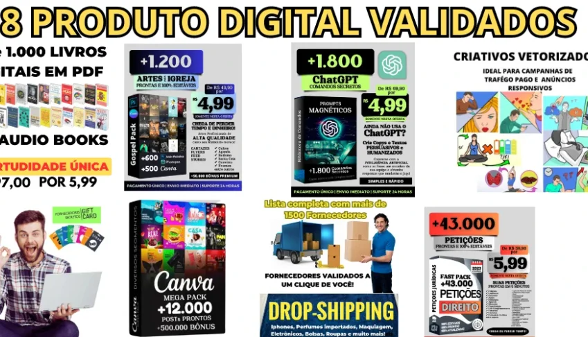 8 Produtos Digitais Validados -  Só Pegar E Vender