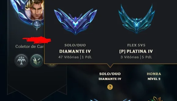Conta Diamante Iv Solo Duo E Platina Iv Flex Main Rengar
