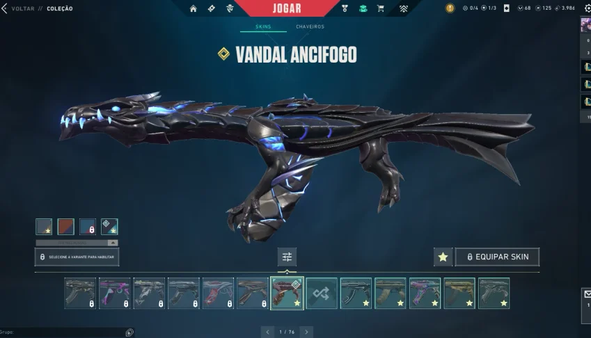 Conta Valorant Nível: 292 Highelo: Ascendente 3 (Ep 8: Act 3