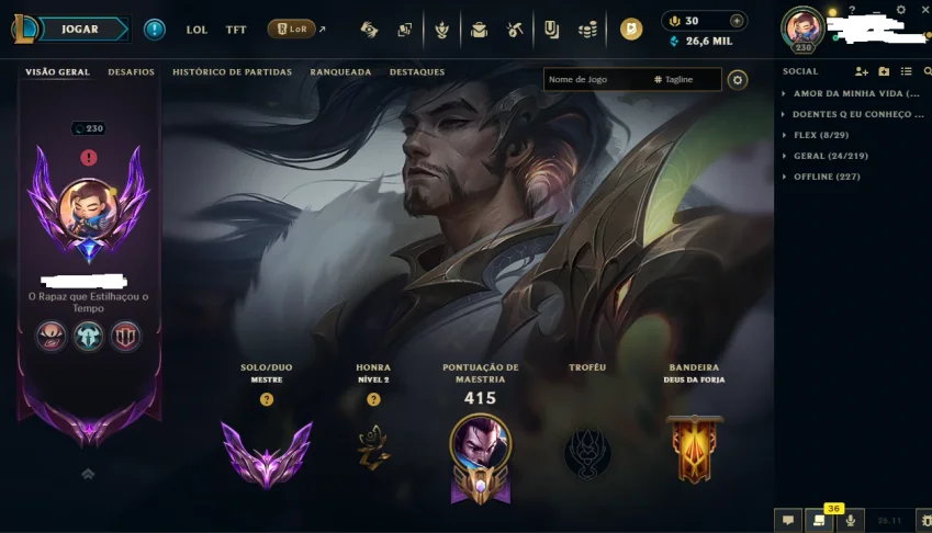 Conta Mestre Full Acesso (60% De Wr Mmr De Gm)