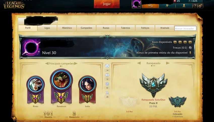 Conta League of Legends BR