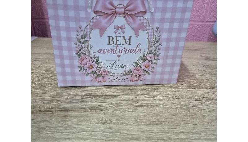 Sacolas Personalizadas Floral Rosa para Montar
