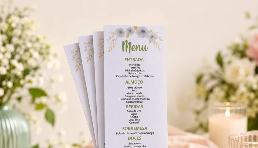 Menu Personalizado para Festa