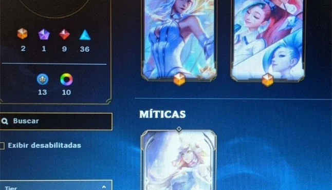 conta LOL nível 105 76 skins