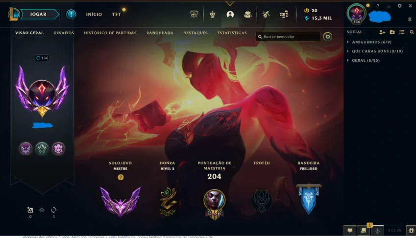 Conta mestre 15k EA mmr bom
