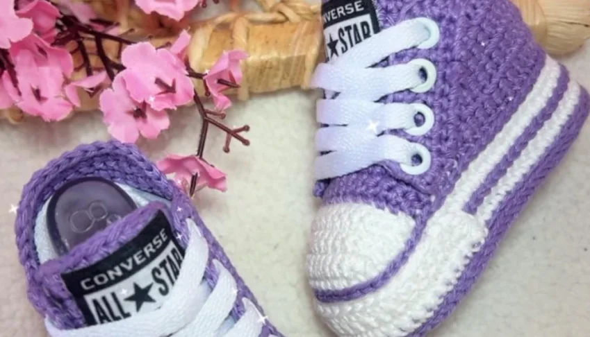 All Star de Crochê Roxo Sola de Crochê