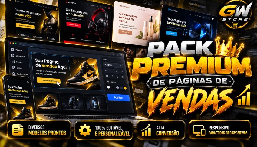 Pack Premium de Páginas de Vendas | Modelos Editáveis