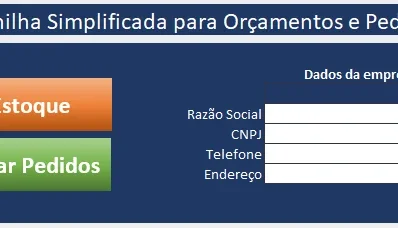 Planilha Super Simples De Orçamento E Pedidos