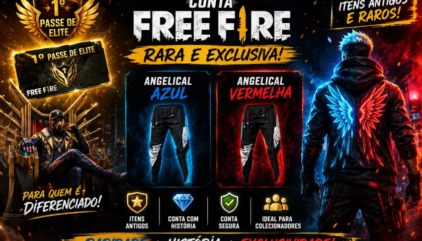 Conta com primeiro passe e Angelical azul e vermelho