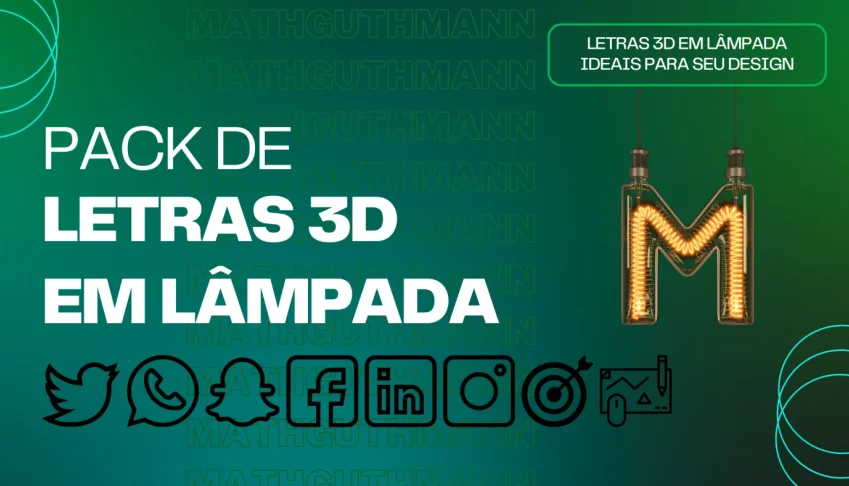 Pack de letras 3D em lâmpada