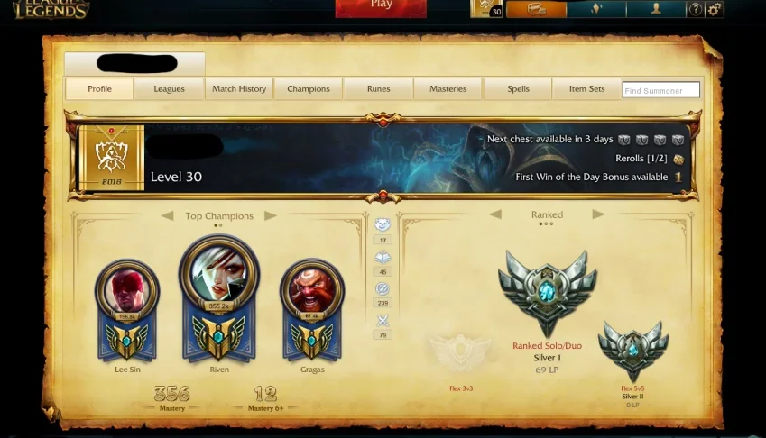 Conta League Of Legends