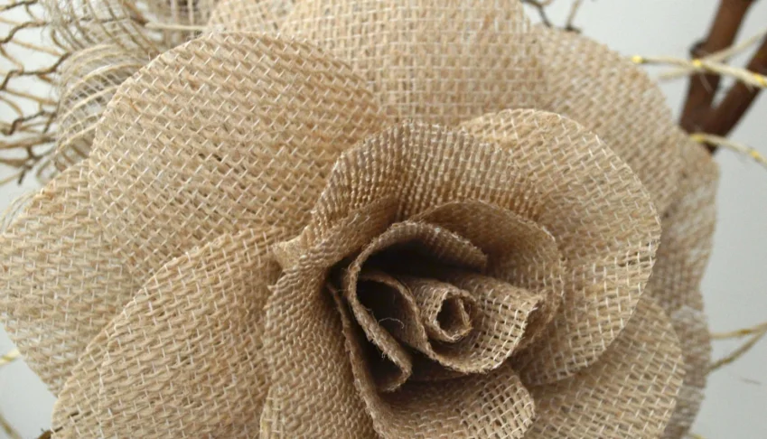 Flor de Juta 14 cm - Sem Galhos