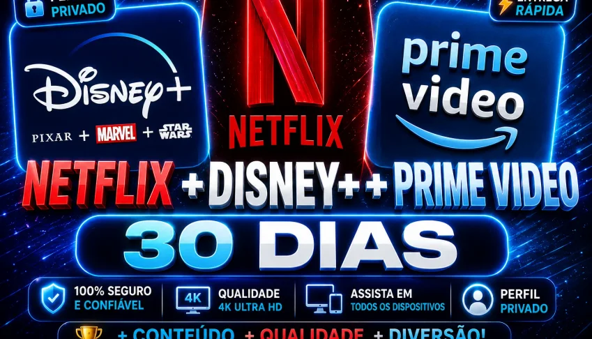 Netflix 4K Privada + Disney Plus + Prime Video