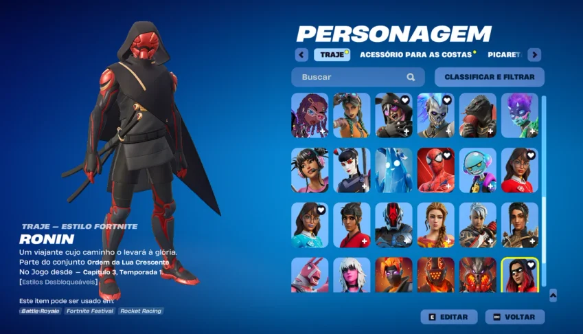 conta de fortnite com +60 skins