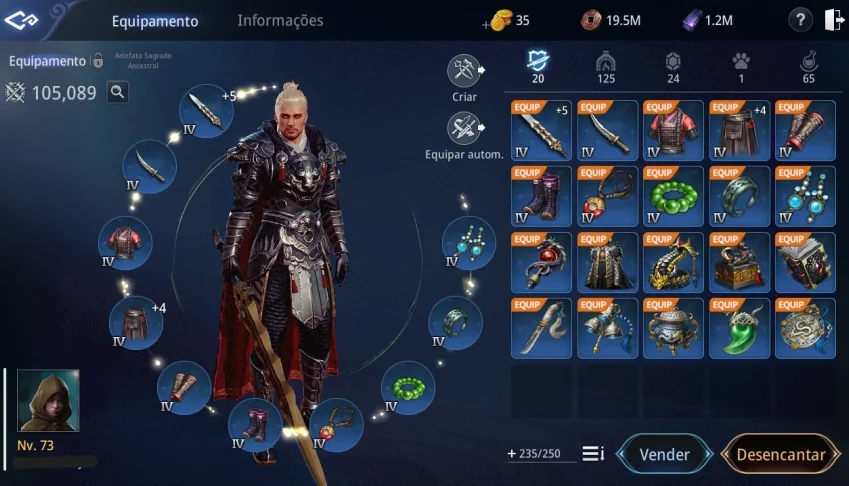 2 contas MIR4, Guerreiro, 73 LVL, 105K, Lanceiro,LVL 71,104k
