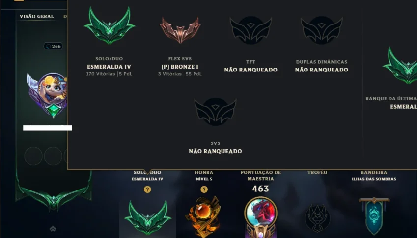 Esmeralda 4 com TODOS os Champs e 112 Skins ( MID / ADC )