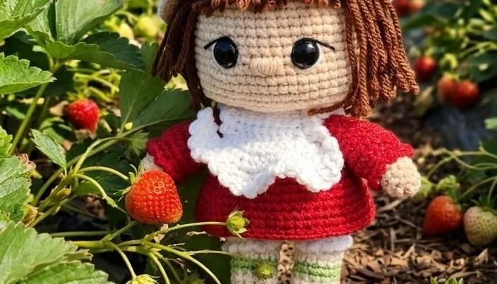 Boneca confeiteira em amigurumi 28cm