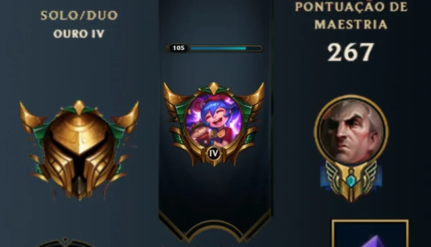 CONTA LOL - GOLD IV - 96 CHAMPIONS - 41 SKINS - 7 GEMAS