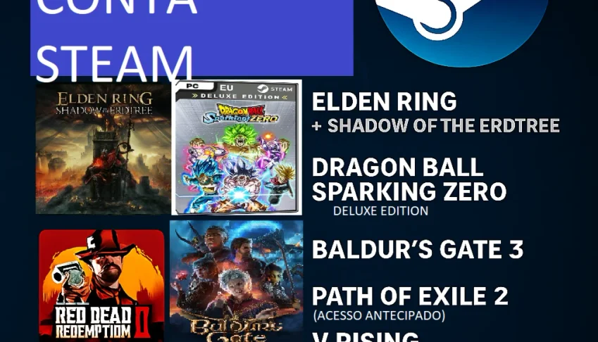 Conta STEAM (Elden ring, Dragonball Sparking, Baldurs 3)